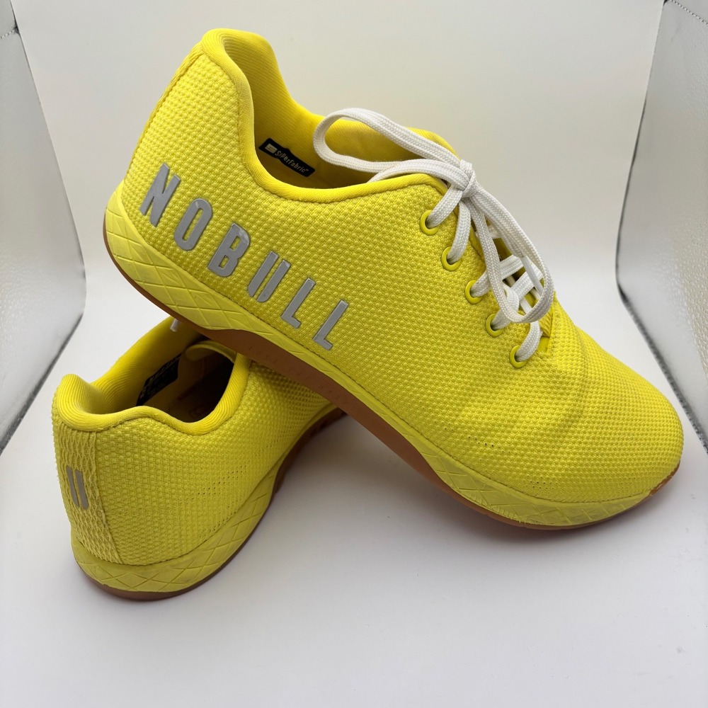 NOBULL Mens 11.5 Womens 13 Trainer Yellow Gum SuperFabric Low Top Training Shoes